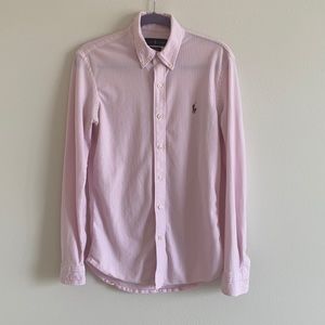 men’s ralph lauren slim fit knit oxford pink